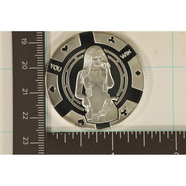 1  TROY OZ .999 FINE SILVER ADULT THEMED ROUND