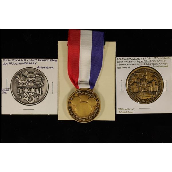 3-DISNEYLAND SOUVENIR TOKENS: 25TH ANNIVERSARY
