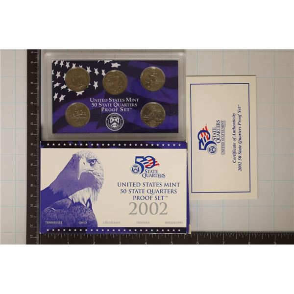 2002 US 50 STATE QUARTERS PROOF SET WITH BOX &