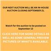 Image 1 : STAY TUNED FOR OUR SEPTEMBER 21 IN-HOUSE AUCTION