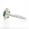 Image 5 : NEW 18k TT Gold 2.51 ctw GIA Colombia Green Emerald w/ Diamond Halo Cocktail Rin