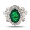 Image 1 : 2.73 ctw Emerald and 0.82 ctw Diamond Platinum Ring