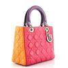 Image 1 : Christian Dior Tricolor Lady Dior Bag Cannage Quilt Grained Lambskin Medium