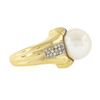 Image 5 : 14K Yellow Gold Large 12.58mm South Sea Pearl Ring w/ Baguette & Round Diamonds