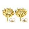 Image 3 : 14k Yellow Gold 2.1 ctw Round Aquamarine Diamond Halo Cluster Flower Stud Earrin