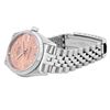 Image 4 : Rolex Ladies Stainless Steel Midsize 31MM Salmon Arabic Dial 18K Gold Fluted Bez