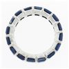 Image 5 : Unisex Platinum 5.61 ctw Square Step Cut Sapphire Bar Channel Eternity Band Ring