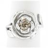 Image 1 : NEW 18k White Gold 0.73 ctw GIA Fancy Brown Old European Diamond Rose Flower Rin