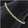 Image 4 : Classic Solid 14k Yellow Gold 7" 4.1mm Polished Rope Link Chain Bracelet