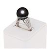 Image 3 : 13.50mm Black-Gray South Sea Pearl and 0.65 ctw Diamond Platinum Ring