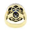 Image 7 : 18k TT Gold Oval Bezel Sapphire w/ 1.7 ctw Diamond Milgrain Mosaic Dome Bombe Ri