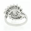 Image 3 : Vintage 14k White Gold 0.80 ctw Round Diamond Solitaire Spray Swirl Cocktail Rin
