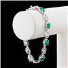 Image 2 : 8.88 ctw Emerald and 2.87 ctw Diamond Platinum Bracelet