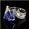 Image 2 : 4.53 ctw Tanzanite and 0.65 ctw Diamond 14K White Gold Ring
