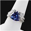 Image 3 : 4.53 ctw Tanzanite and 0.65 ctw Diamond 14K White Gold Ring