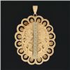 Image 2 : Vintage 14k Gold Hand Engraved Lions Open Frame Locket Pendant w/ Hebrew Writing