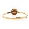 Image 4 : Antique Victorian 14k Gold Silver 18.2mm Coral w/ Diamond Hinged Bangle Bracelet
