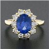 Image 2 : NEW 14k Yellow Gold 2.86 ctw Oval Violet Blue Tanzanite Round Diamond Halo Ring