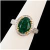 Image 1 : 3.65 ctw Emerald and 0.47 ctw Diamond 18K White and Yellow Gold Ring