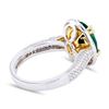Image 4 : 3.65 ctw Emerald and 0.47 ctw Diamond 18K White and Yellow Gold Ring