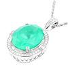 Image 4 : 22.32 ctw Emerald and 0.74 ctw Diamond Platinum Pendant/Necklace