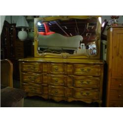 Used White fine furniture french provencial full size bed set