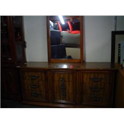 Used walnut dresser & mirror