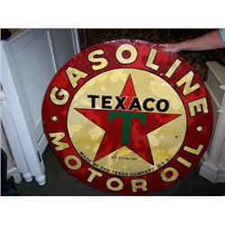 Texaco gas sign metal 42 round