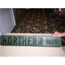 Northern blvd metal sign