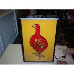 Lighted red goose shoes sign