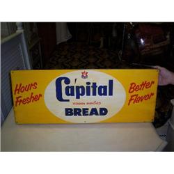 Capital bread metal sign 12x30
