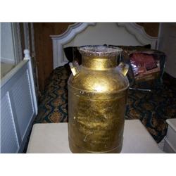 Old gold painted Milk can