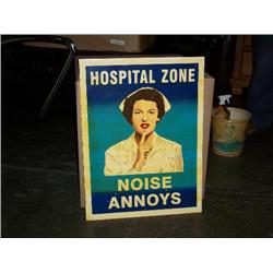 Hospital zone Tin sign 24x18
