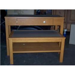 Maple w/ glass inserts coffee & ends