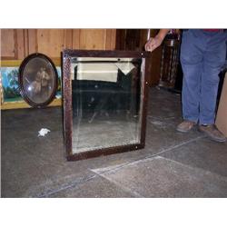 old bevel walnut frame mirror 23x27