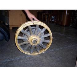 Old wheel wooden spokes