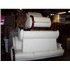 Image 1 : 3pc cream leather sofa set