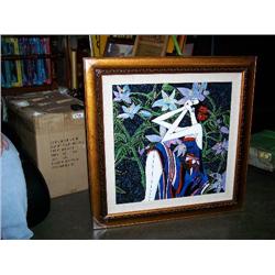 New enamel & wire lady picture