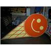 Image 1 : Ice cream cone happy face metal sign 69"