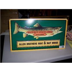 Allen brothers bait metal sign 22x12