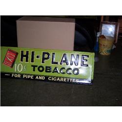 High plane tobacco sign tin