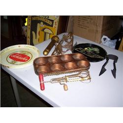 2 muffin pans, 2 serving trays, shears, ice skates & flash lite