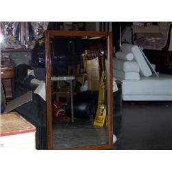 Walnut frame beveled mirror 43x25