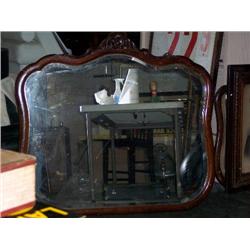 Old oak vanity mirror beveled 36x39