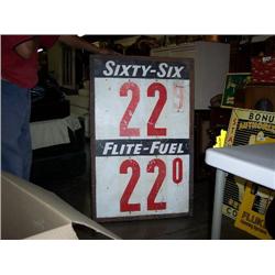 Sixty-six flite fuel sign 43x26