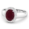 Image 3 : 14KT White Gold 2.3ct Ruby and Diamond Ring