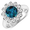 Image 1 : 14KT White Gold 2.05ctw London Blue Topaz and Diamond Ring