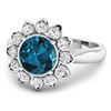 Image 2 : 14KT White Gold 2.05ctw London Blue Topaz and Diamond Ring