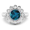Image 3 : 14KT White Gold 2.05ctw London Blue Topaz and Diamond Ring