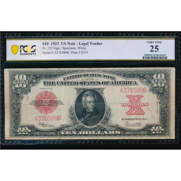 1923 $10 Poker Chip Legal Tender Note PCGS 25